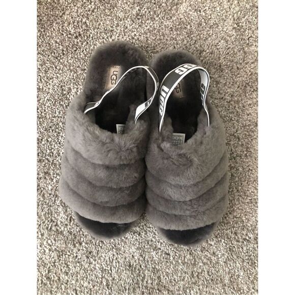 UGG Fluff Yeah Slides/ Sandals Women’s Grey Size 9 - Picture 6 of 6